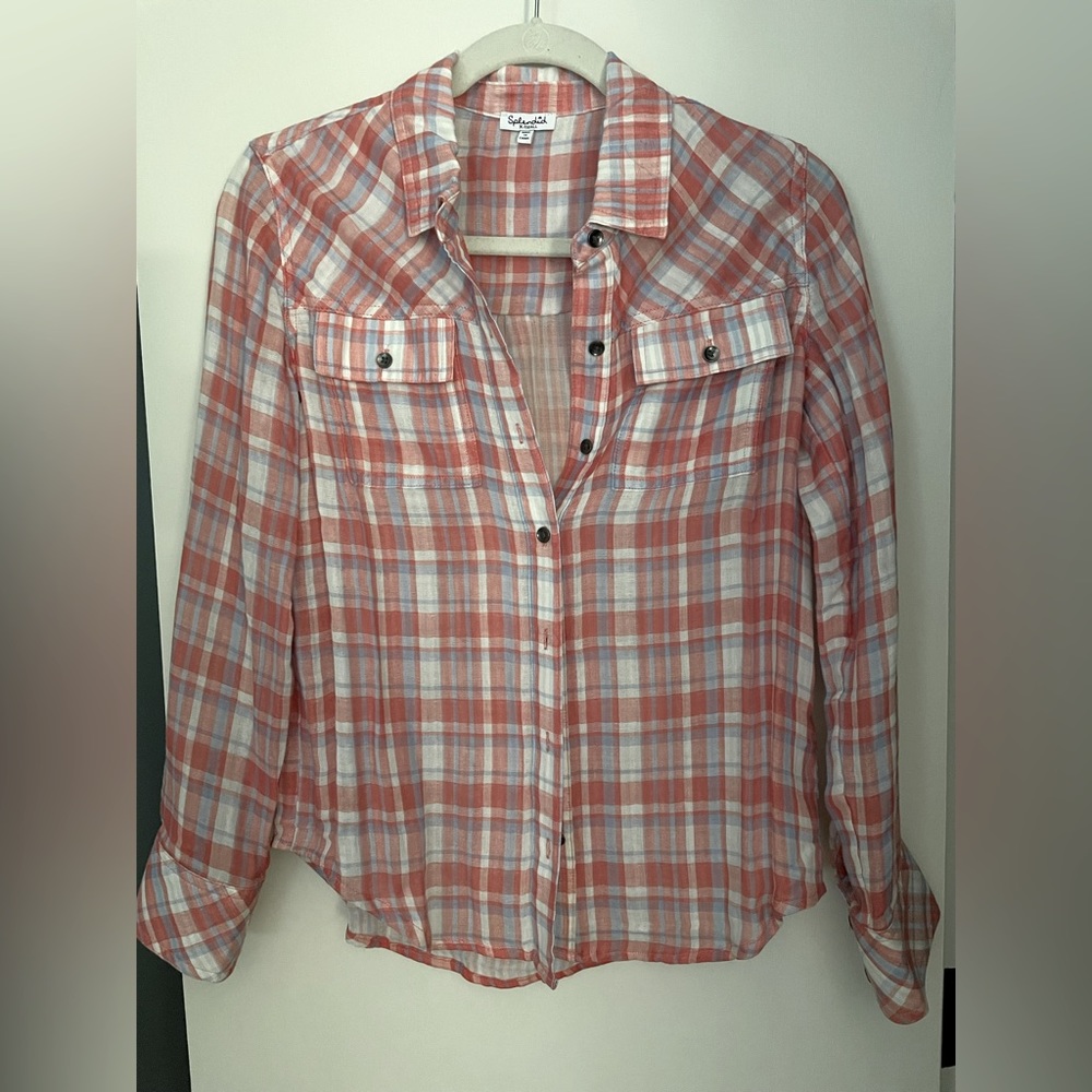 Never worn Splendid flannel long sleeve button up